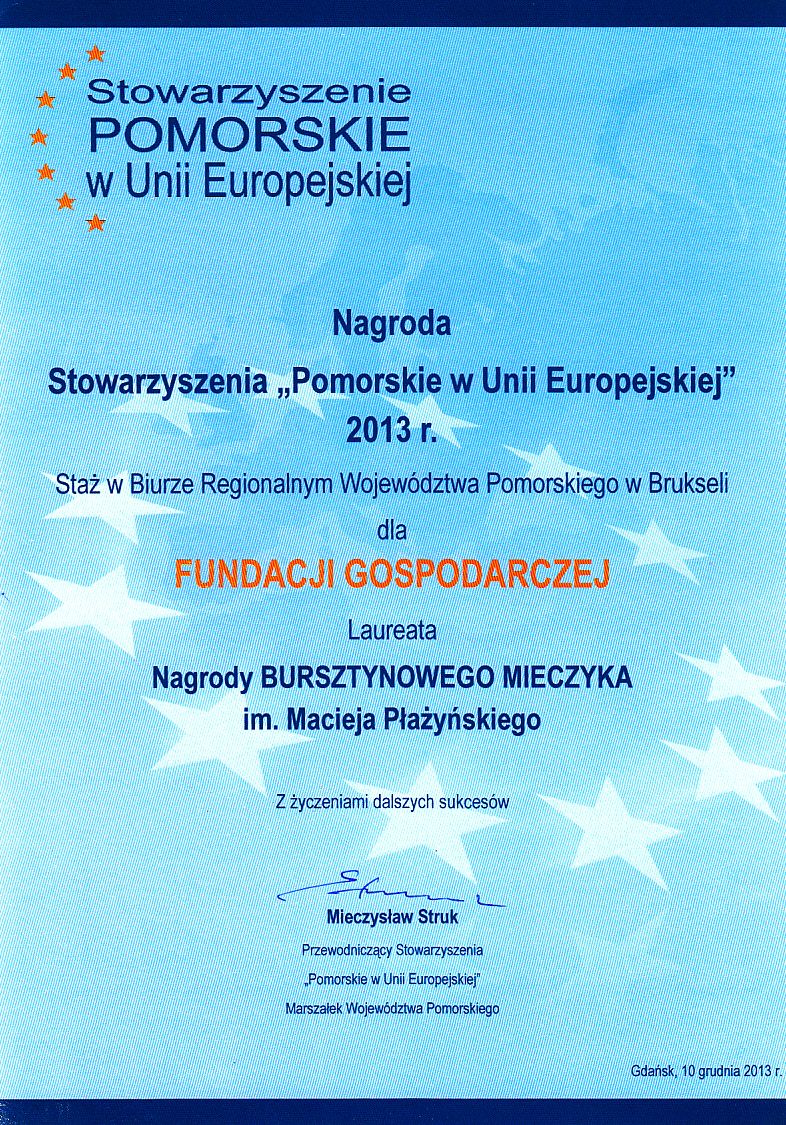 Nagroda BURSZTYNOWEGO MIECZYKA im. Macieja Płażyńskiego